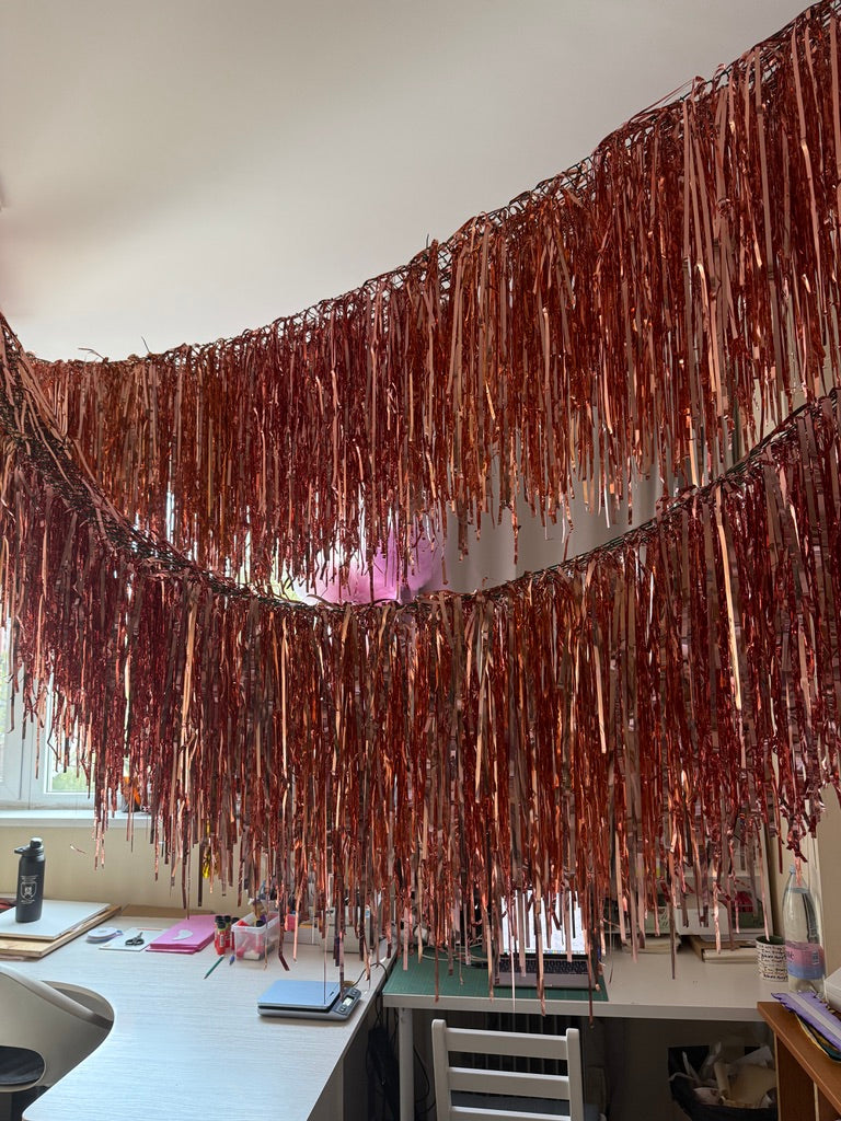 Rose Gold Ceiling Fringe Garland Backdrop