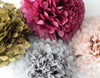 physical Burgundy, gold, grey and blush paper pom poms party decorations set 8 psc boho rustic paper flowers Hanging wedding, fall baby shower decor Decopompoms