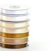 physical cream, beige, white, gold, sable, brown double sided satin ribbon full roll 25m 6 / 12 mm neutral Gift Wrap Gift Ribbon Decoration Wrapping Decopompoms