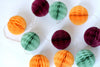 Fall colour paper honeycomb garland - mustard, dusty green, burgundy party banner fall baby shower ideas wedding bridal shower decorations