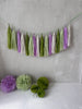 physical Green and lilac Paper Tassel Garland finge bunting Birthday garland paper decorations Fringe garland baby shower bridal shower balloon tail Decopompoms