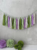 physical Green and lilac Paper Tassel Garland finge bunting Birthday garland paper decorations Fringe garland baby shower bridal shower balloon tail Decopompoms