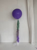 physical Lavender Giant balloon with violet and green paper fringe tail baby shower, wedding, birthday party balloon decorations paper tassel tail Decopompoms