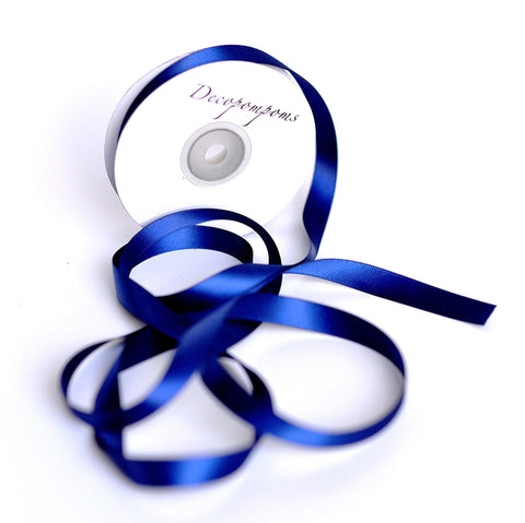 physical Navy blue double sided satin ribbon full roll 25m 6 / 12 mm dark blue Gift Wrap ribbon midnight blue Ribbon Gift Ribbon Decoration Wrapping Decopompoms
