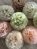 physical Paper Pom pom set of 16 | blush, neutral and pale mint Tissue paper pom poms | pastel Paper flowers | Wedding decor Decopompoms