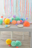 physical Party Paper honeycomb decorations hanging honeycomb balls and pom pom set for Birthdays, wedding, baby shower, summer fiesta decor Decopompoms