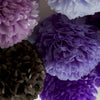 physical Purple and grey pom pom party decoration set 15 PSC Purple lilac lavender Birthday paper flowers wedding decorations bridal shower decor Decopompoms