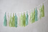 physical Sage Green and cream paper tassel garland dusty green  fringe banner for 1st Birthday, baby shower, wedding, bridal shower, birthday  deco Decopompoms
