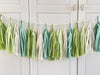 physical Sage Green and cream paper tassel garland dusty green fringe banner for 1st Birthday, baby shower, wedding, bridal shower, birthday deco Decopompoms