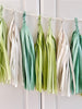 physical Sage Green and cream paper tassel garland dusty green  fringe banner for 1st Birthday, baby shower, wedding, bridal shower, birthday  deco Decopompoms