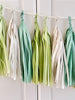 physical Sage Green and cream paper tassel garland dusty green fringe banner for 1st Birthday, baby shower, wedding, bridal shower, birthday deco Decopompoms