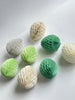 physical Sage green, dusty green and cream Paper honeycomb Easter eggs set - 6psc - mixed size Easter table spring decorations, house warming gift Decopompoms