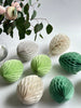 physical Sage green, dusty green and cream Paper honeycomb Easter eggs set - 6psc - mixed size Easter table spring decorations, house warming gift Decopompoms