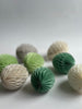 physical Sage green, dusty green and cream Paper honeycomb Easter eggs set - 6psc - mixed size Easter table spring decorations, house warming gift Decopompoms