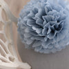 physical White, dusty blue and grey paper pom pom set of 16 mixed sizes Boys birthday baptism Pom pom for baby shower boho wedding decorations Decopompoms