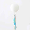 physical White Jumbo Balloon with Tassel Tail Fringe - Latex Balloon - blue silver mint ivory Wedding bridal Shower Photoshoot backdrop Decorations Decopompoms
