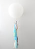 physical White Jumbo Balloon with Tassel Tail Fringe - Latex Balloon - blue silver mint ivory Wedding bridal Shower Photoshoot backdrop Decorations Decopompoms
