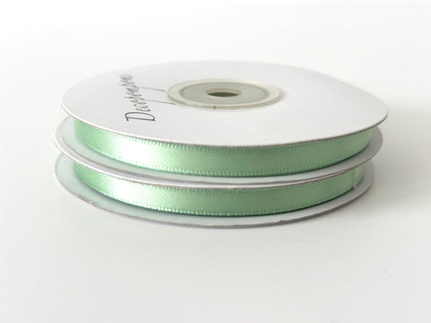 ribbon Light Green double sided satin ribbon roll - 25m - 6mm /  12mm - high quality gift wrap or craft decopompoms