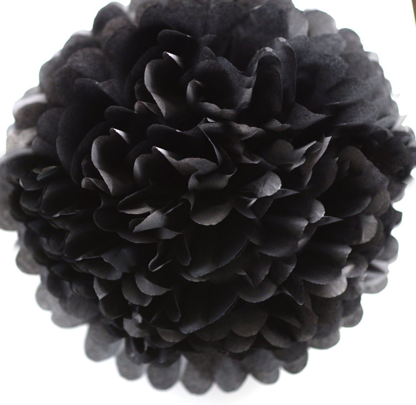 Black Paper pom pom party decorations for wedding, birthday party, halloween, hen party paper flowers fall decor