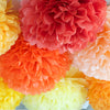 Apricot Paper Pom Poms Orange Party Decorations autumn Fall baby shower Harvest Festival Warm Tones Seasonal Festive Paper flowers wedding