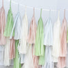 Pastel paper tassel garland party decorations- customisable - fully made - pink, sage wedding birthday party baby shower decor banner