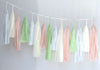 Pastel paper tassel garland party decorations- customisable - fully made - pink, sage wedding birthday party baby shower decor banner