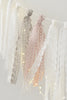 Crochet ribbon fringe garland white 2m length beige dusty pink Boho wall hanging Boho wedding chair decor baby shower, bridal shower decor