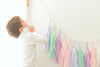Paper Tassel Garland party decoration Pastel mint lilac light pink unicorn birthday party wedding bridal shower decor fully assembled