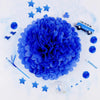 Paper pom pom in Parade blue party decorations royal blue 4th of July decor wedding Birthday party baby shower bridal shower paper flowers