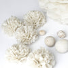 Paper pom poms in almond milk Rustic boho wedding decorations oatmeal neutral Paper flowers baby shower, bridal shower, birthday decor