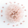 Dusty pink paper pom pom party decorations dusky pink wedding paper flowers, baby shower, bridal shower, birthday party decor eco friendly