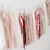 Rose Gold & Champagne Paper Tassel Garland - Wedding Decorations, Birthday Bunting, Pink Banner, Baby Shower Backdrop, Photo Wall Decor