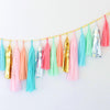 Personalized Paper Tassel Garland - Colorful Fringe Banner with Gold letters, Custom Graduation Party Decor, Graduation Ceremony Backdrop