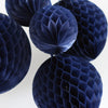 Shimmery navy blue paper honeycomb ball party decoration wedding Christmas paper ornament classic bridal shower decor housewarming gift