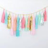Fully Assembled Paper Tassel Garland - Nursery Decor, Party Decorations, 1st Birthday, Balloon Tail, Coral, Mint, Silver, Gold, Pink