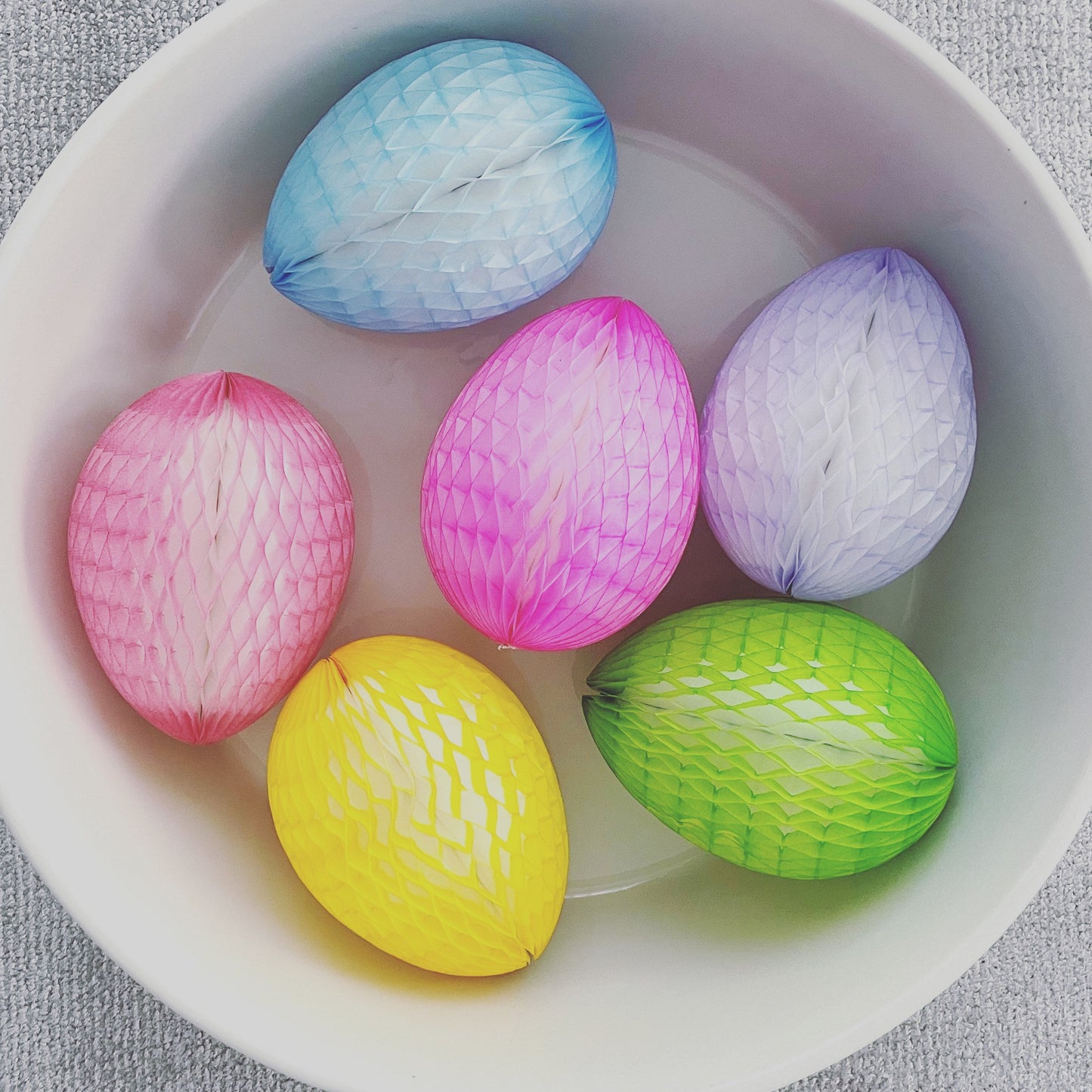 Paper honeycomb Easter egg set 6 Psc Eco friendly reusable Easter Home Table Decor Easter Egg hunt decor Easter gift Baby shower decor