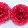 Cranberry Red Tissue Paper Pom Pom – Handmade Party Decor for Birthdays, Winter Weddings, Christmas, & Holiday Decorations - eco friendly