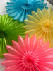 Paper Fan party decoration set 4 psc huge size 26'/ 67cm yellow pink green blue wedding birthday party baby shower summer home decor gift