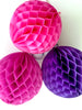 Fuchsia paper Honeycomb Ball party decorations bright Pink wedding birthday party Bachelorette Hen Bridal Shower baby shower tea party Decor