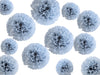 12 mixed size Dusty blue Paper pom pom party decoration set ash faded blue wedding antique blue Boy baby shower hanging birthday party decor