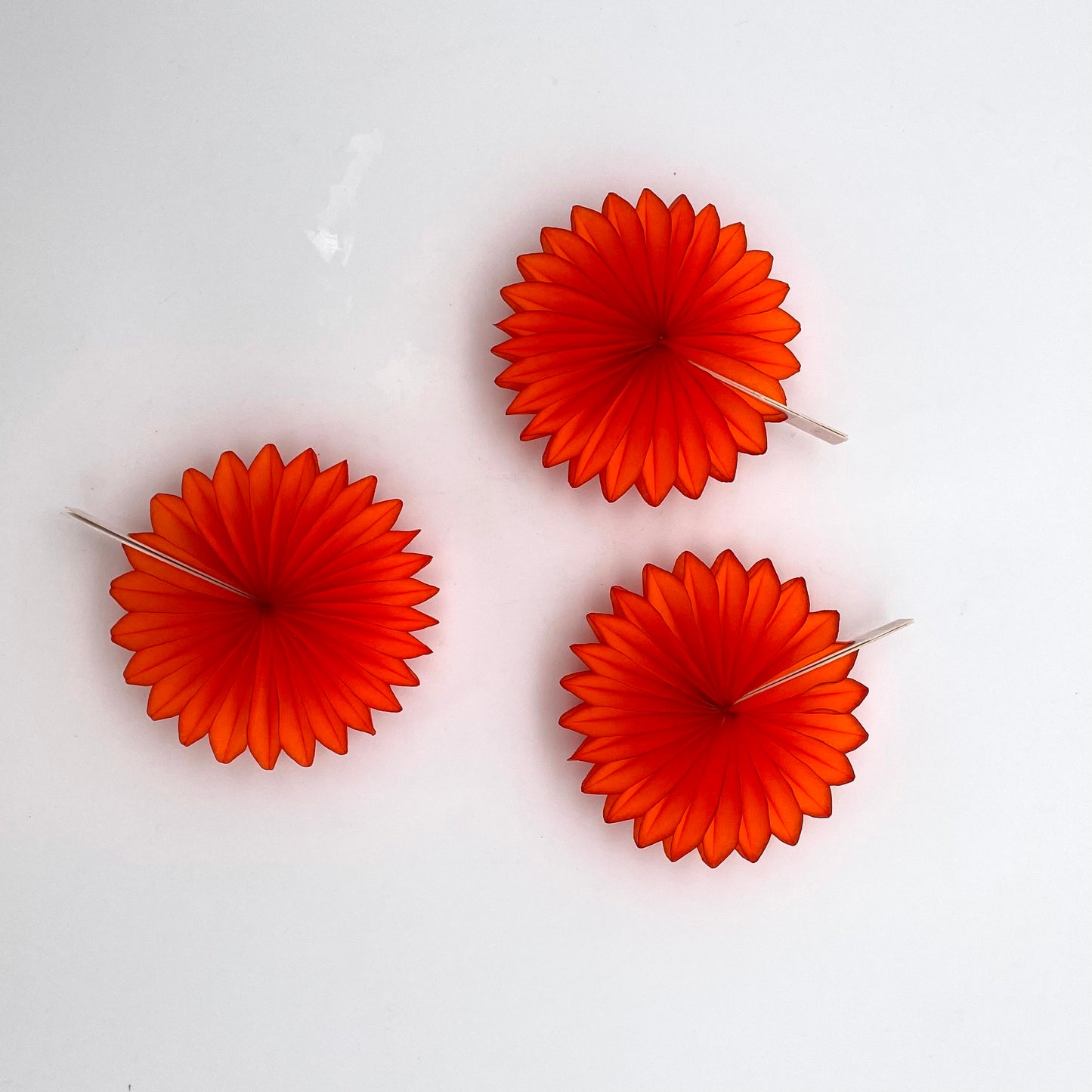 Coral peach orange Mini paper fans 5 fans set Christmas tree decorations Holiday home baby shower Wedding birthday party table decorations