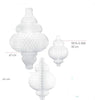 Paper honeycomb ornaments decorations paper baubles white Christmas ornaments decor various shapes paper centrepieces photo backdrops