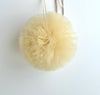 Muted yellow Tulle Pom Pom party decorations various sizes wedding neutral baby shower nursery birthday party tea Party Decor pom pom wand
