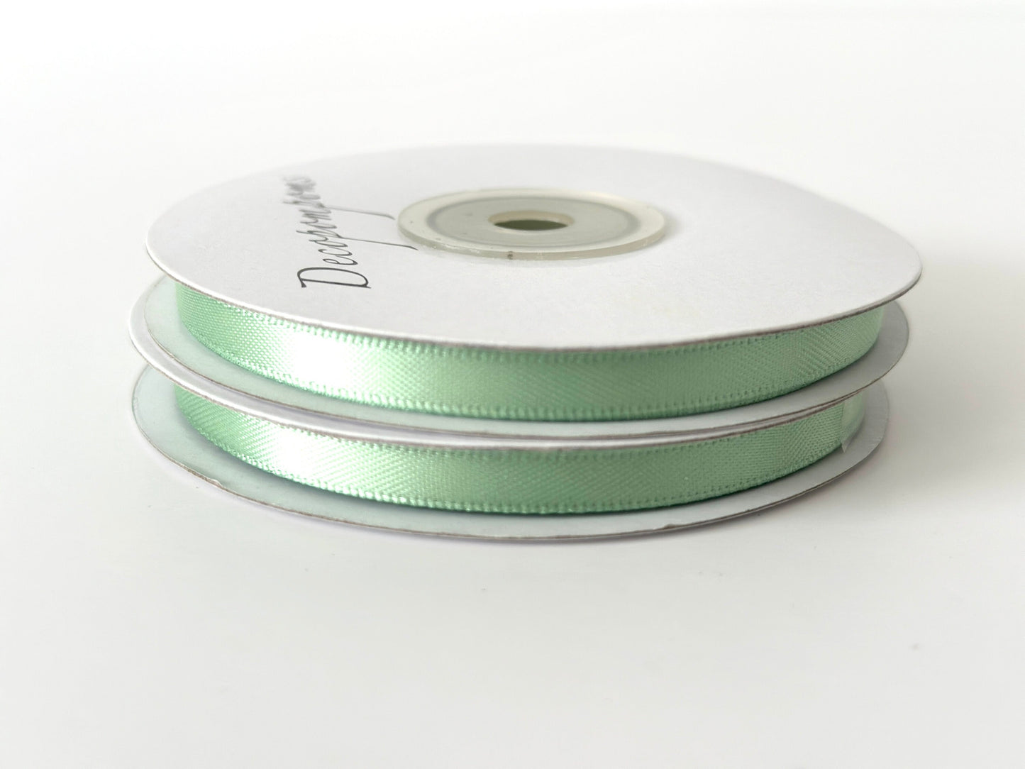 Sage green double sided satin ribbon roll