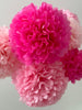 Baby pink fluffies peper pom poms birthday decor Baby shower decor Paper flowers Wedding decoration bridal shower boho whimsical party