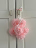 Mini Paper flowers garland | Light pink paper Pom pom garland wedding, baby shower, home, birthday party, high chair decor gift ecofriendly