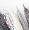Silver grey Paper tassel garland party decorations- fully made - wedding birthday party bridal shower baby shower decor -fringe banner