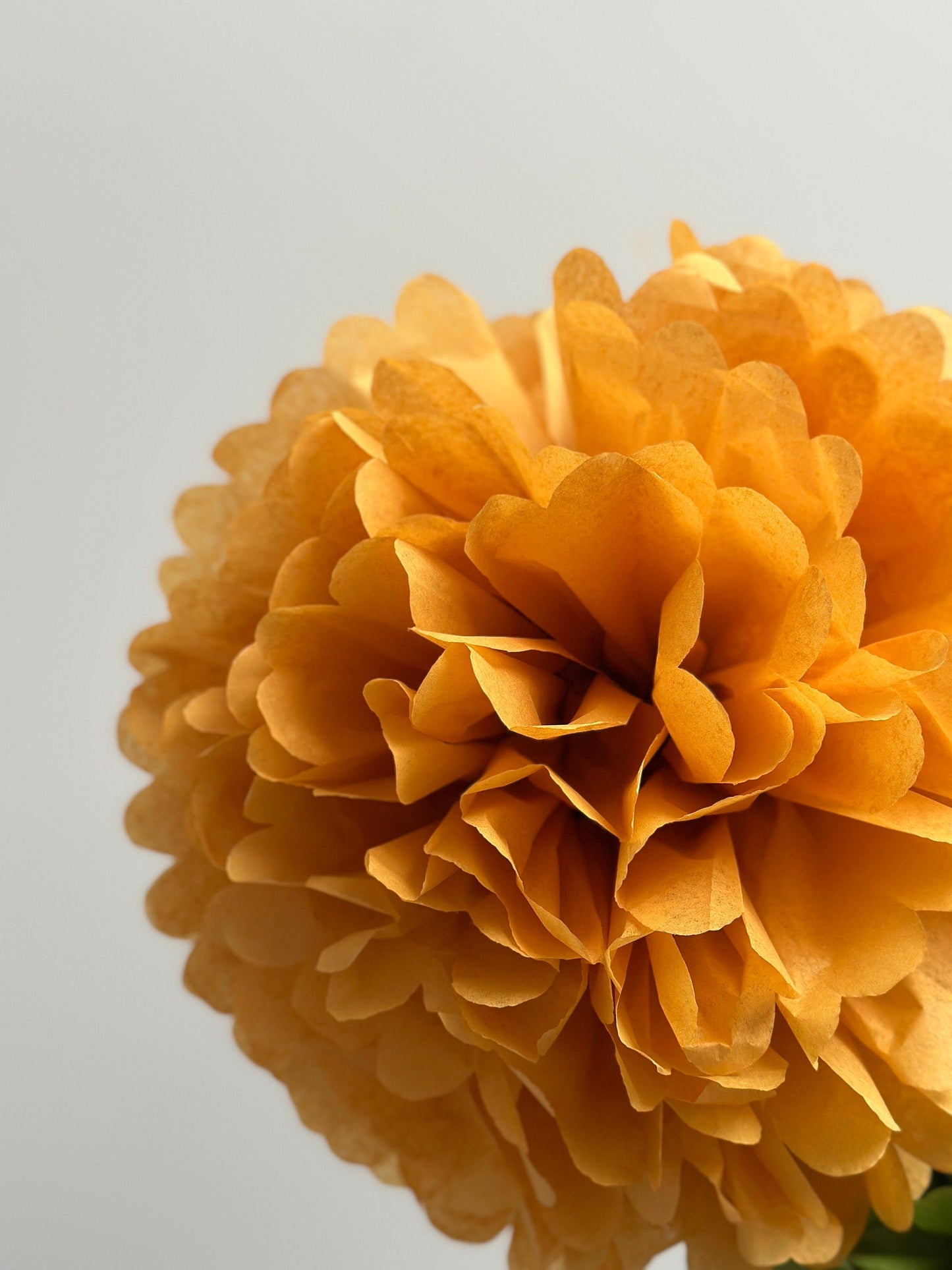 Set of 10 Large Tissue Paper Pom Poms – Moss Green & Mustard Party Decorations