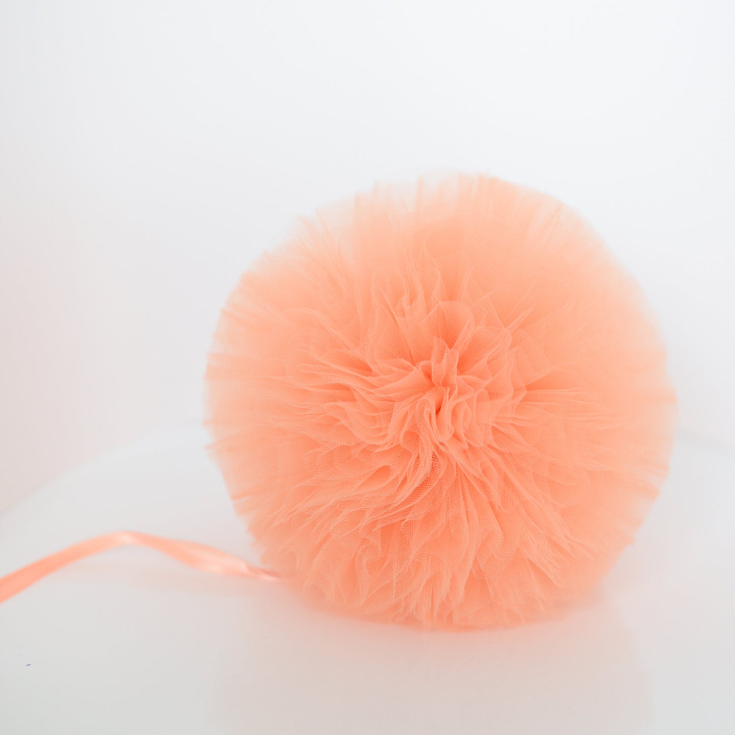 Peach Tulle Pom Poms for wedding decor Tulle balls baby shower bridal shower kids room home decor gift