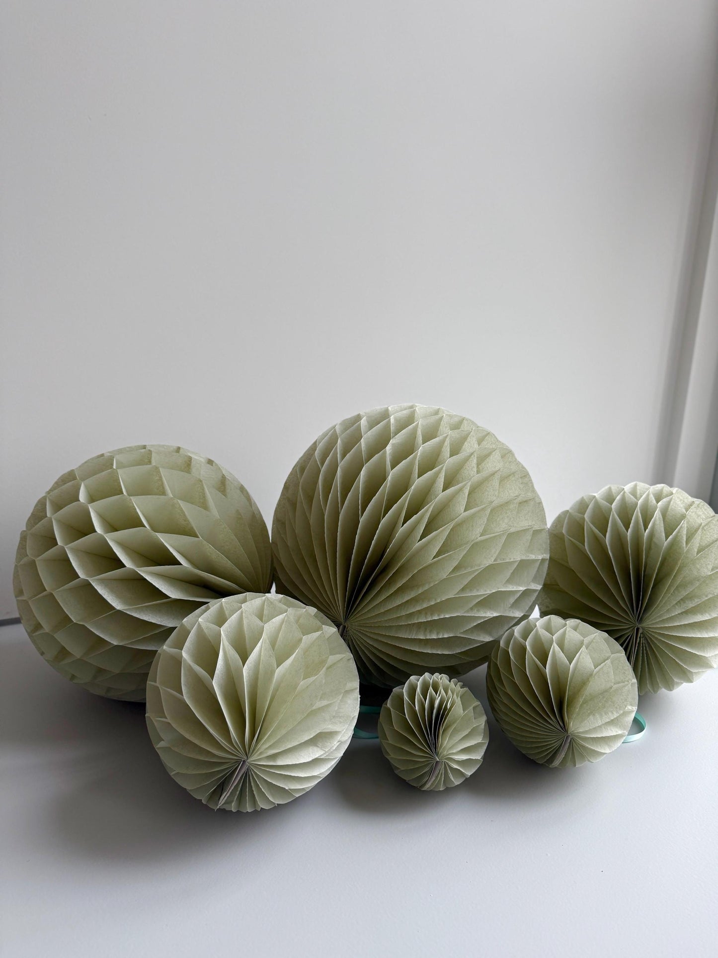 Dusty green paper honeycomb ball party decorations sage green wedding birthday party bridal shower Baby shower office eco friendly decor